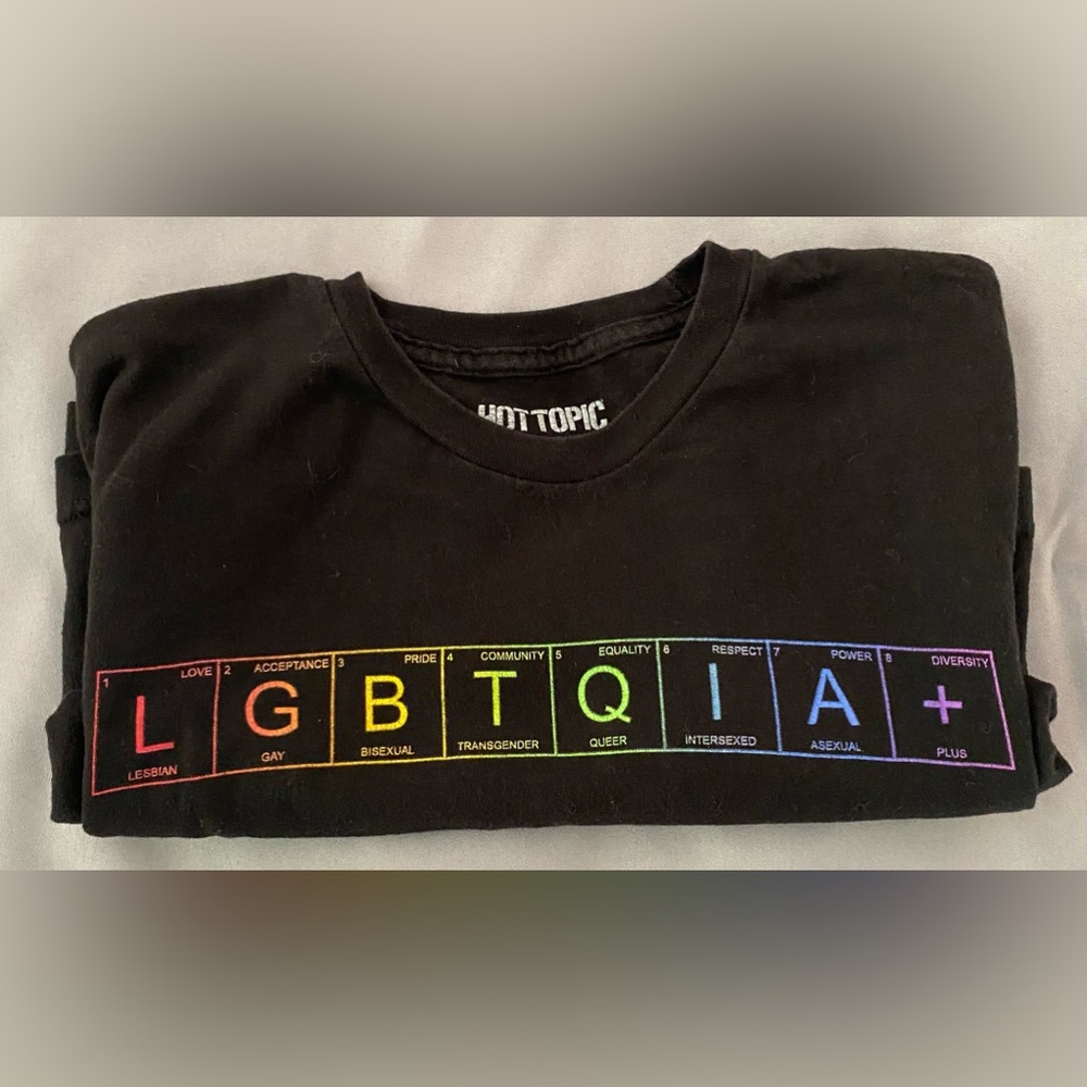 Hot Topic LGBTQIA+ short sleeve black T-shirt, Pride